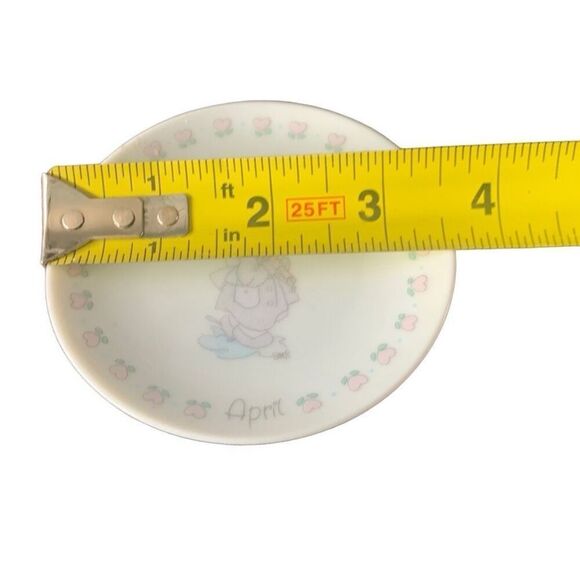 Vintage 1989 Enesco Precious Moments Plate April #65013 Classic Style Display - Picture 9 of 9